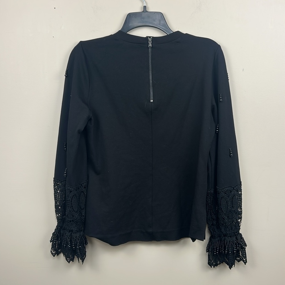 🎀Kobi Halperin  Arianna black Embellished-Sleeve Beaded Top Small - Picture 9 of 12